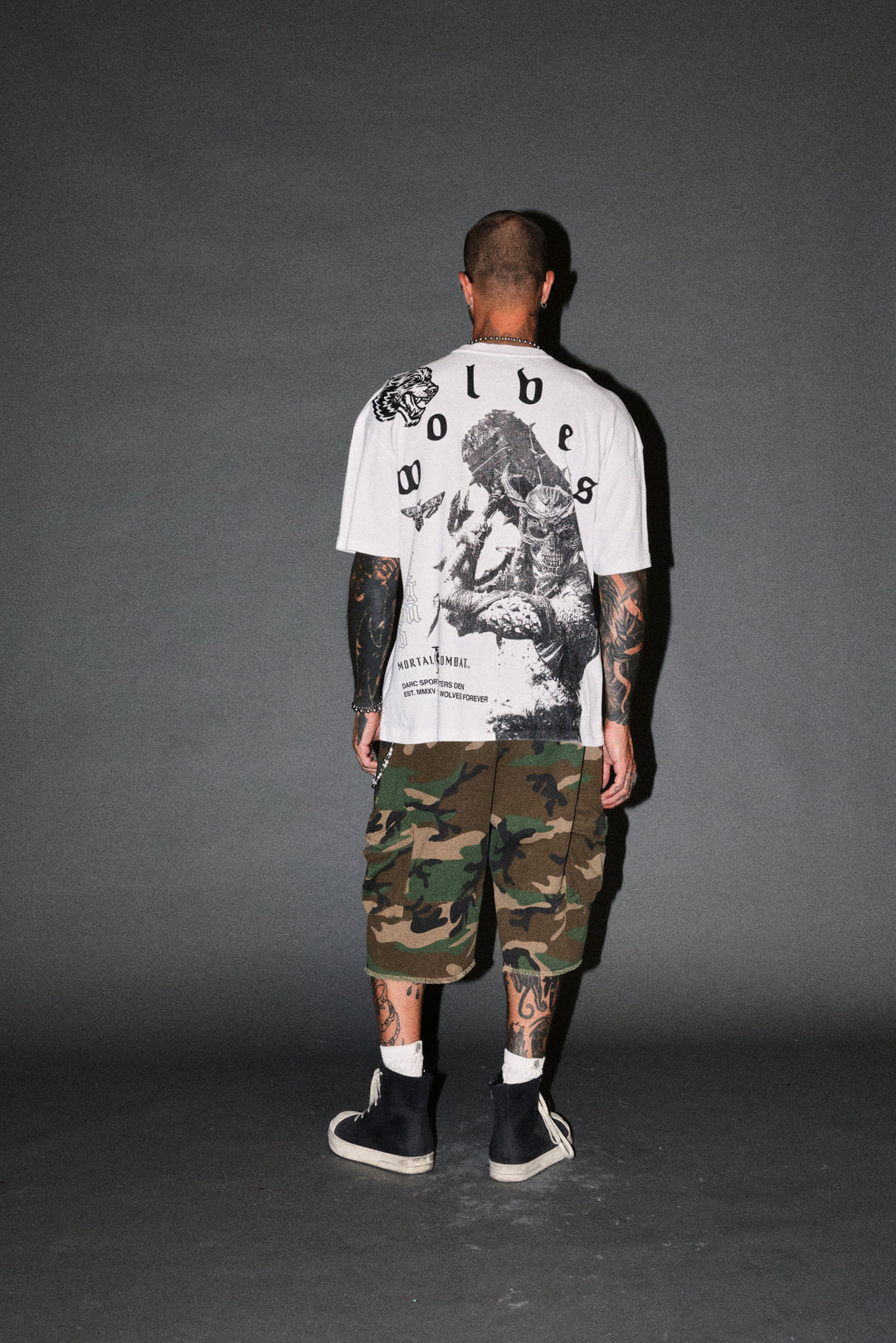 Shao Kahn Premium Oversized Tee in White