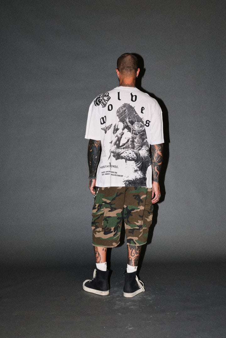 Shao Kahn Premium Oversized Tee in White