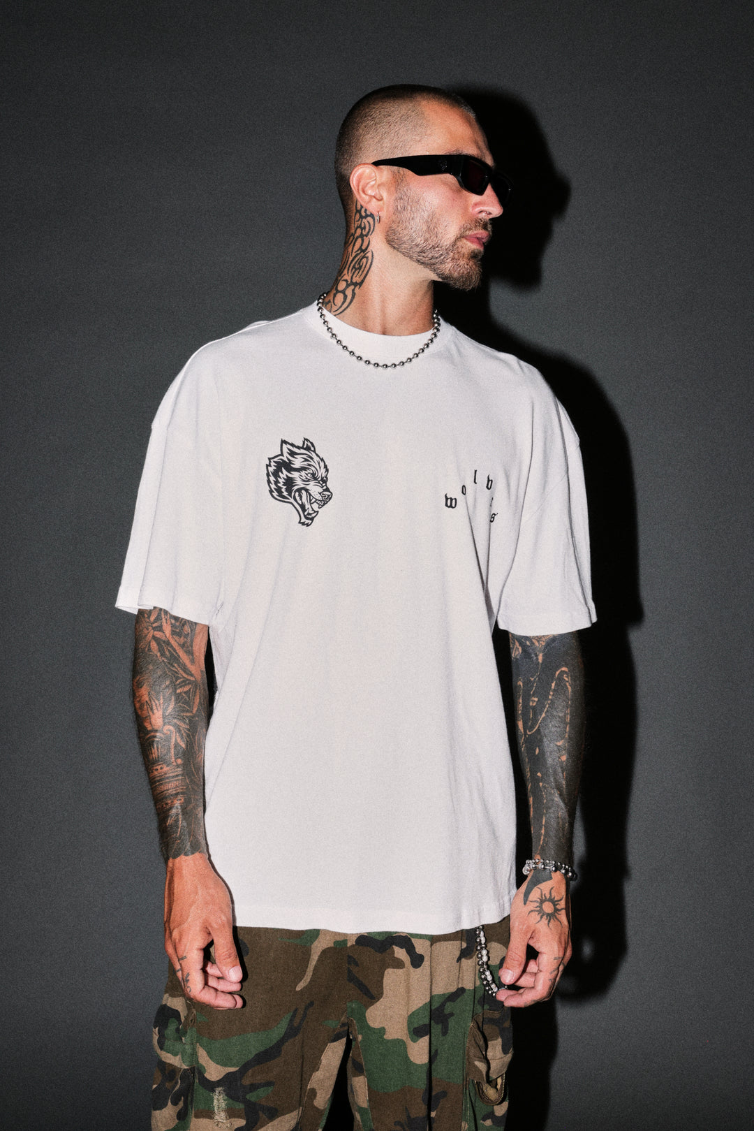 Shao Kahn Premium Oversized Tee in White