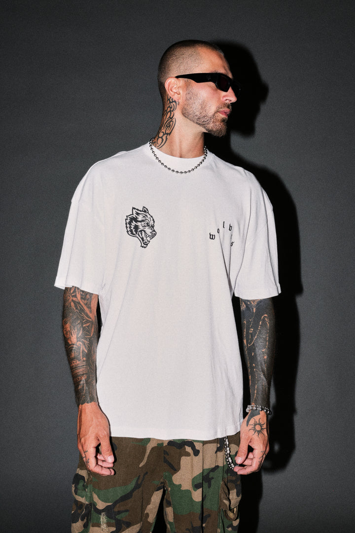 Shao Kahn Premium Oversized Tee in White