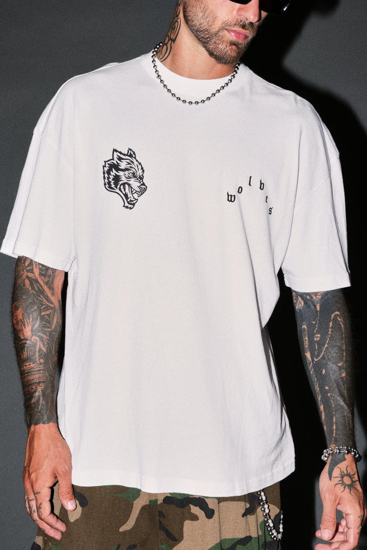 Shao Kahn Premium Oversized Tee in White