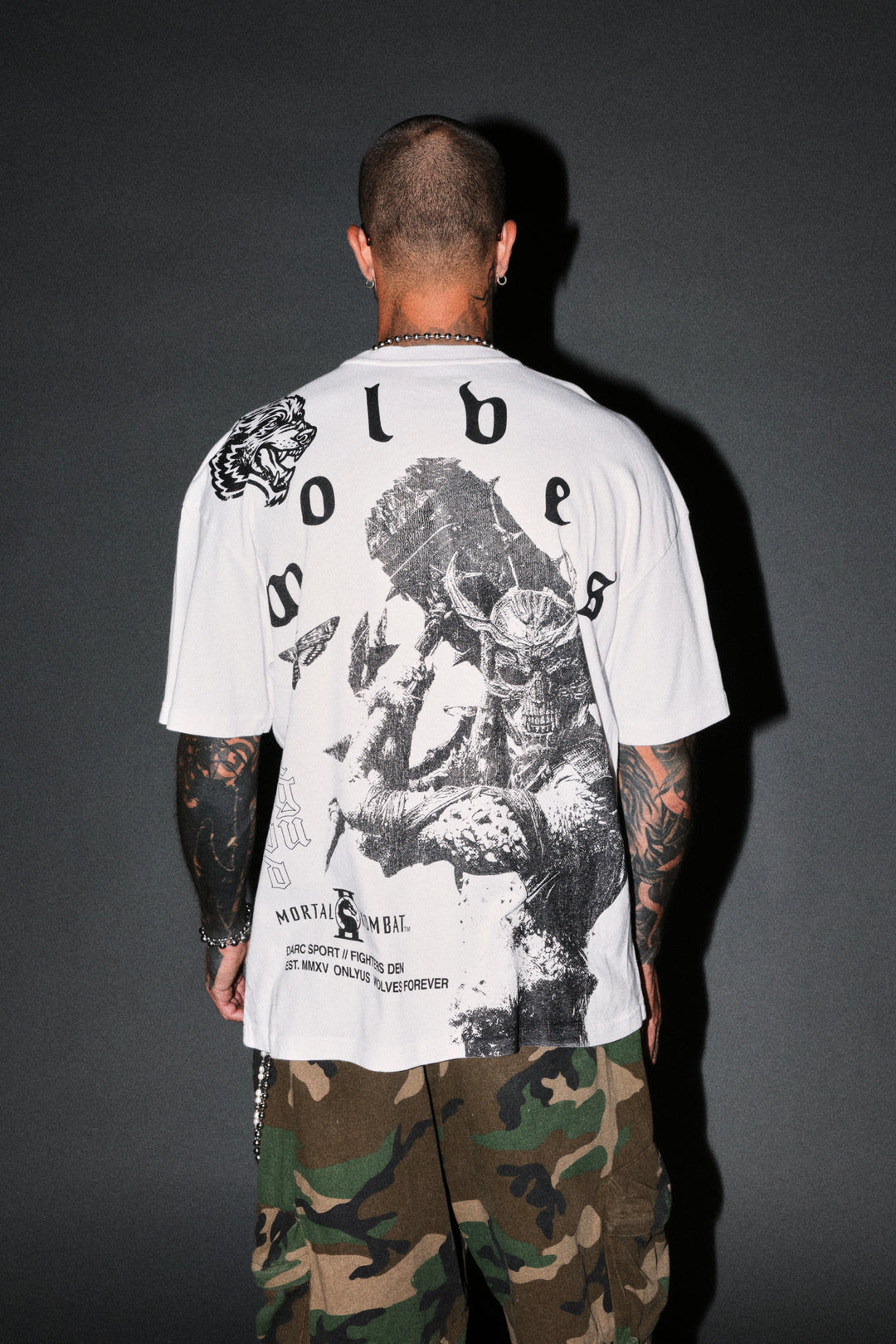 Shao Kahn Premium Oversized Tee in White