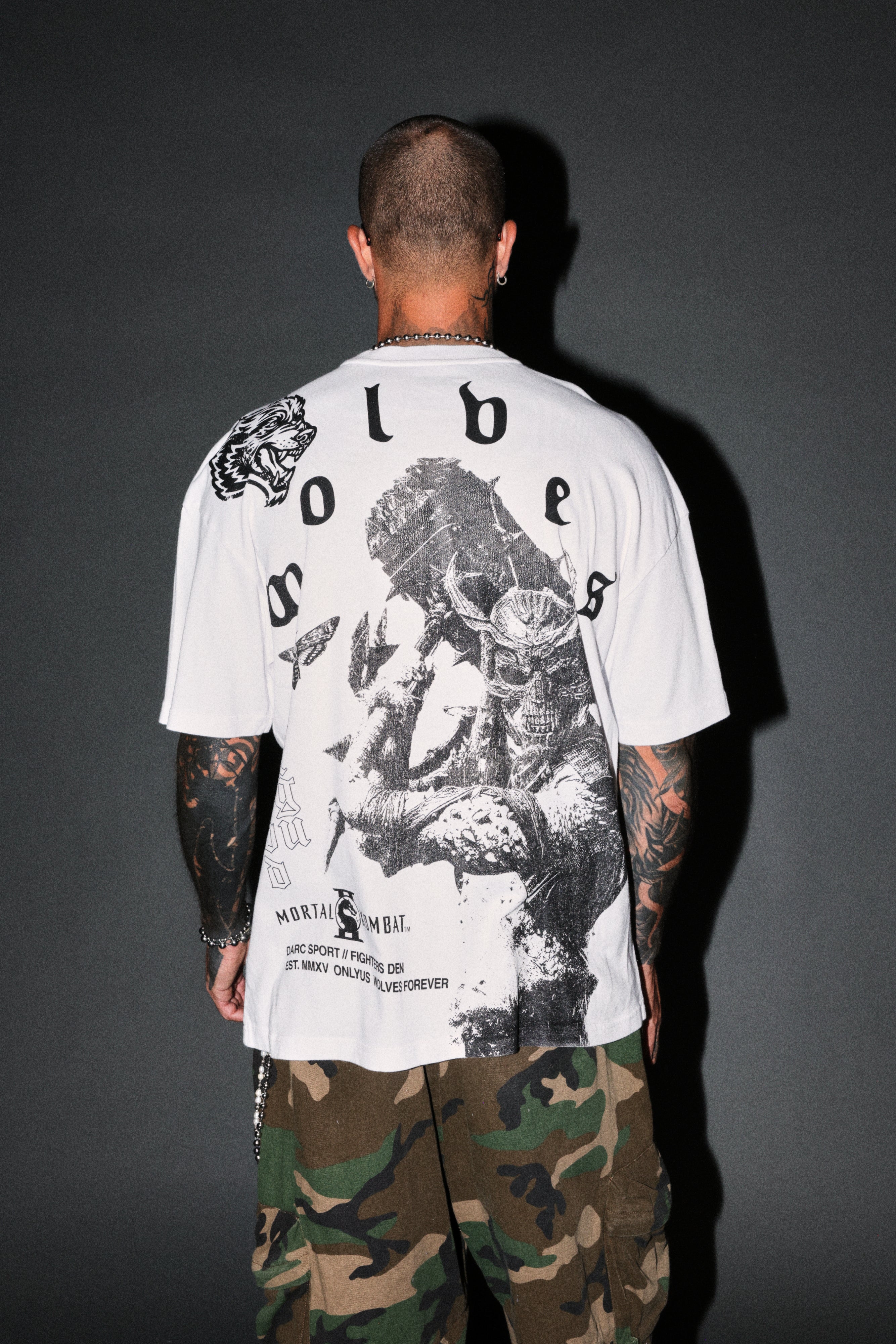 Shao Kahn Premium Oversized Tee in White