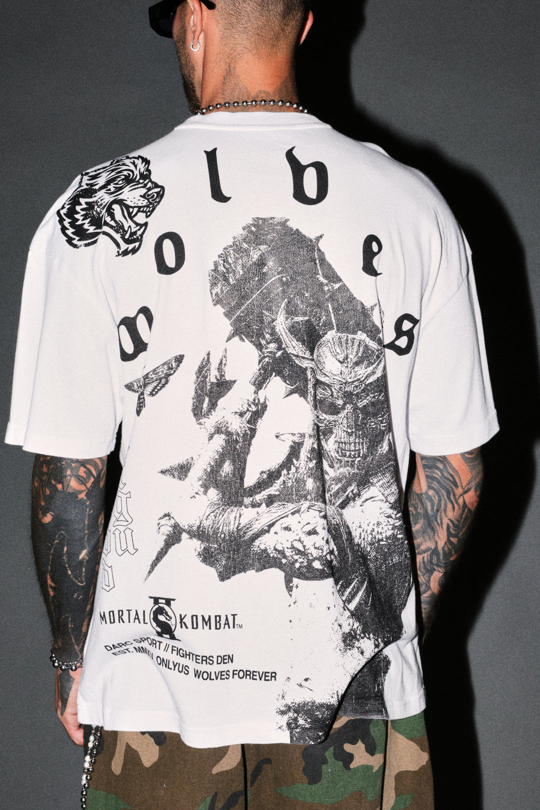 Shao Kahn Premium Oversized Tee in White