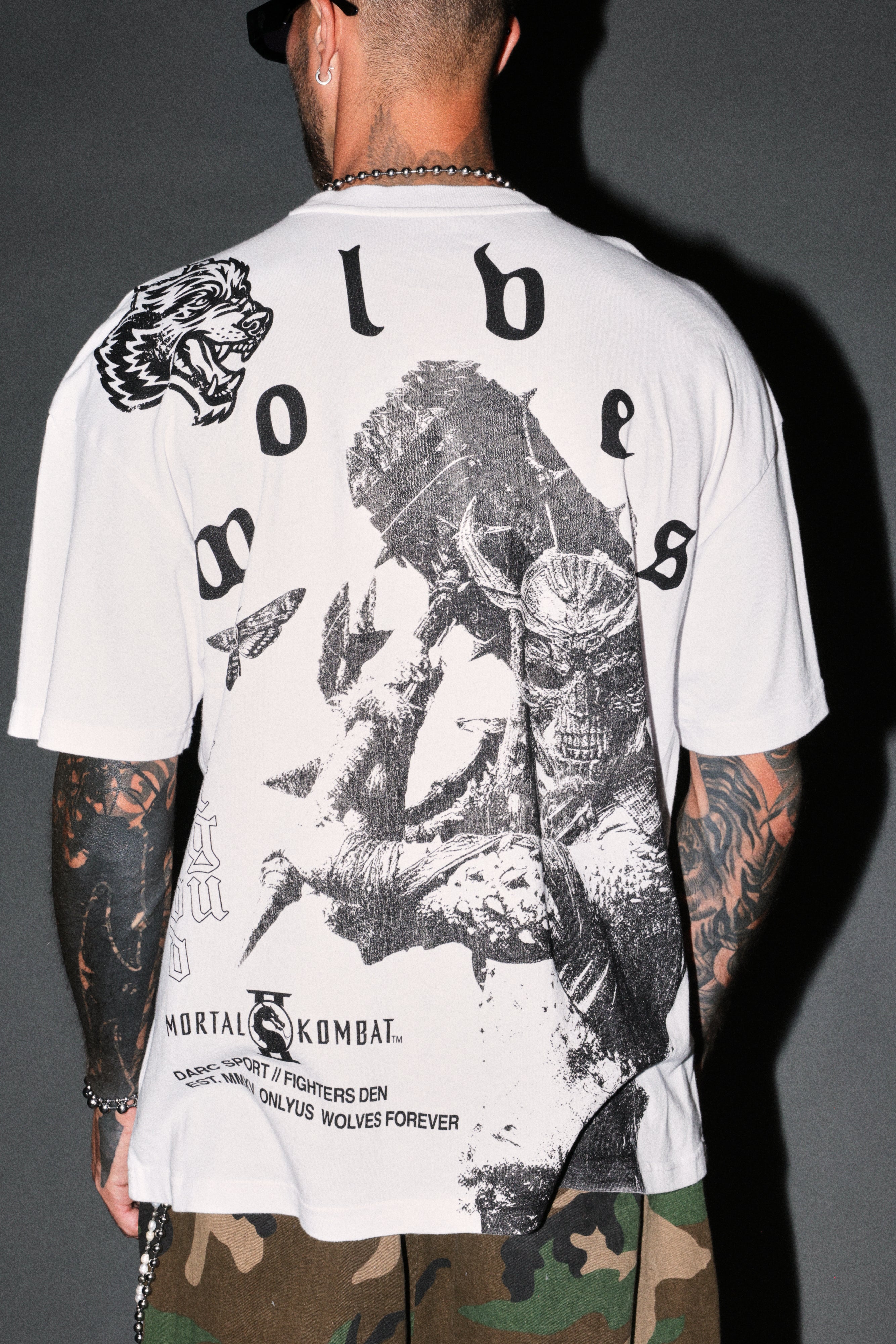 Shao Kahn Premium Oversized Tee in White