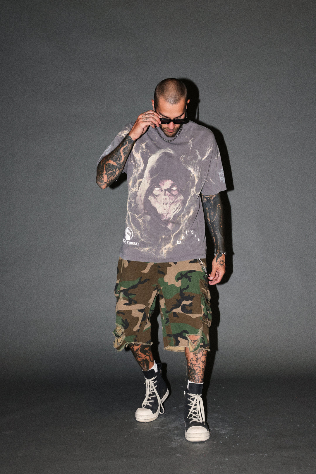 Scorpion Fire Premium Oversized Tee in Slate Gray