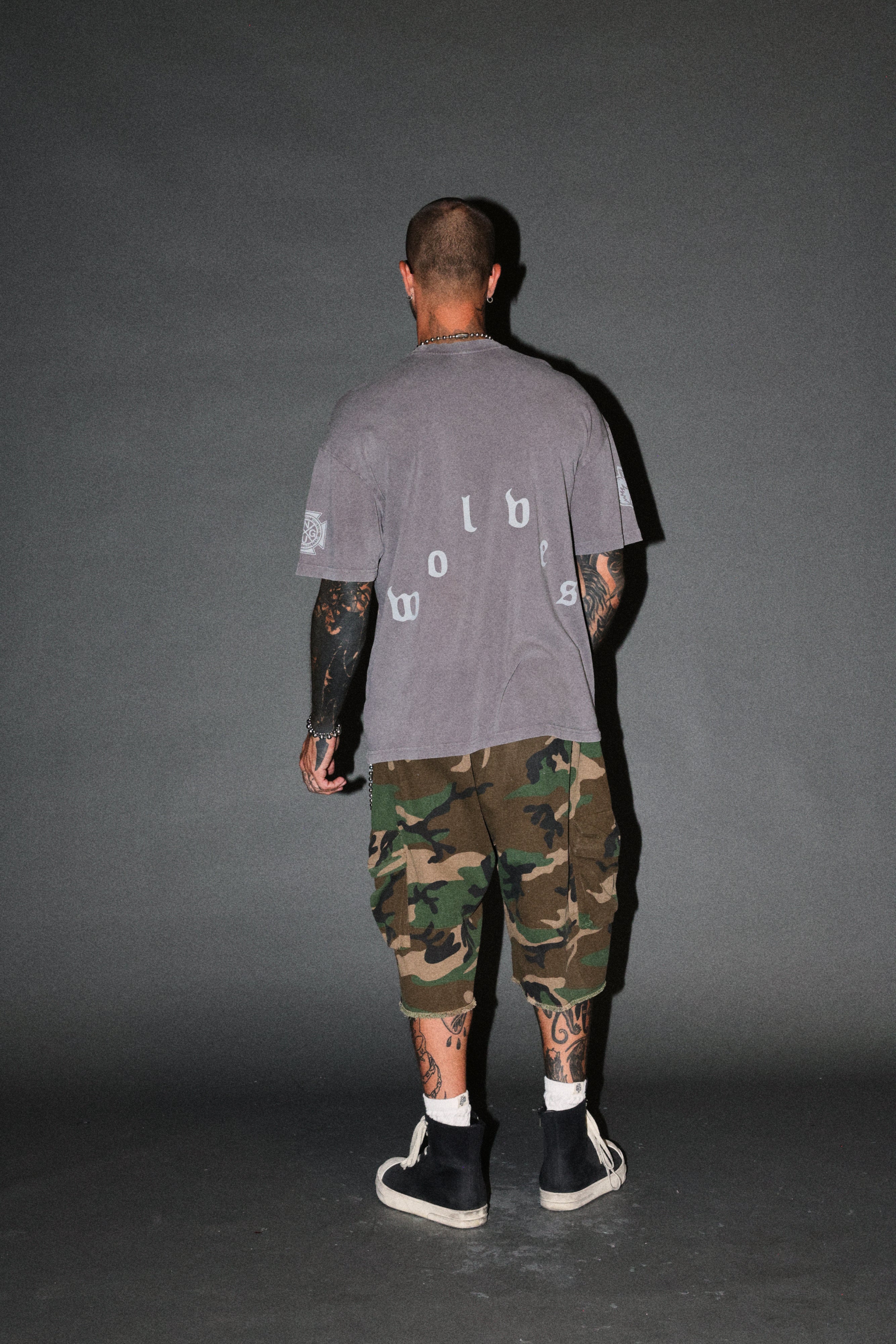 Scorpion Fire Premium Oversized Tee in Slate Gray