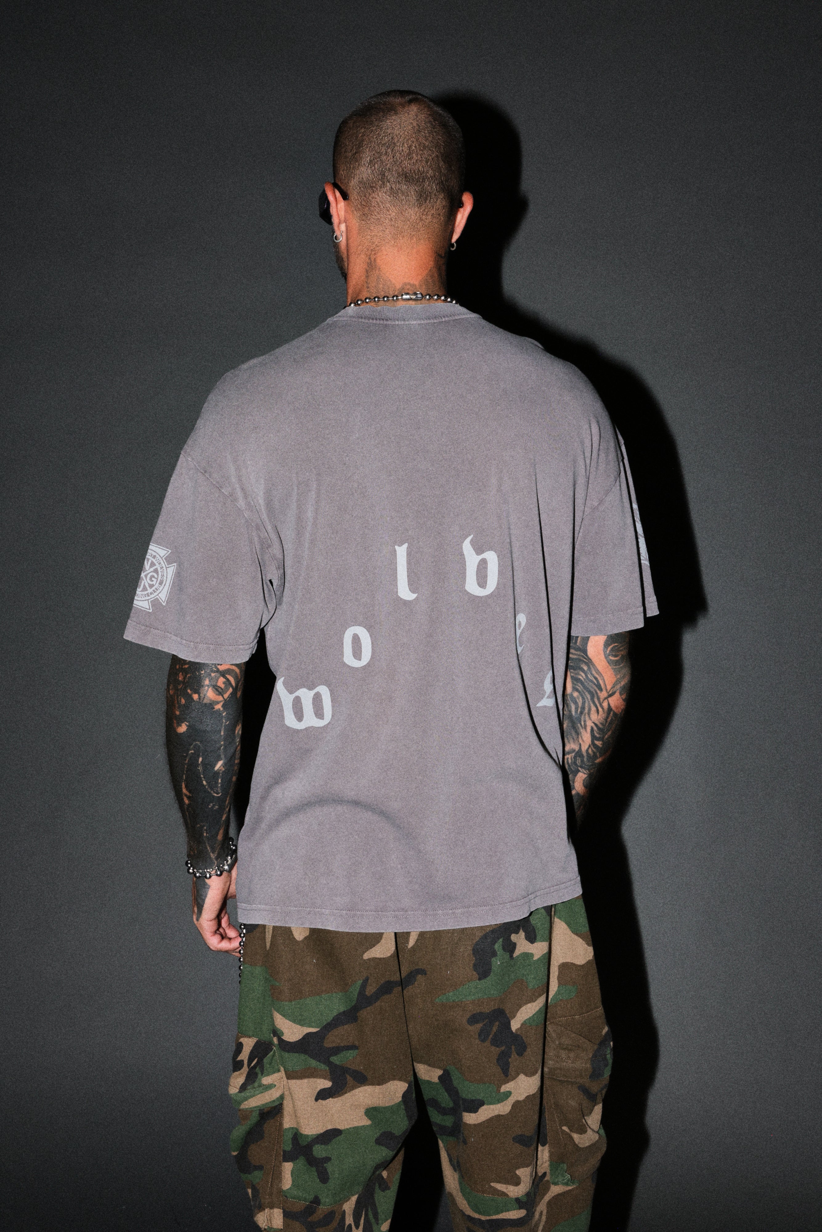 Scorpion Fire Premium Oversized Tee in Slate Gray