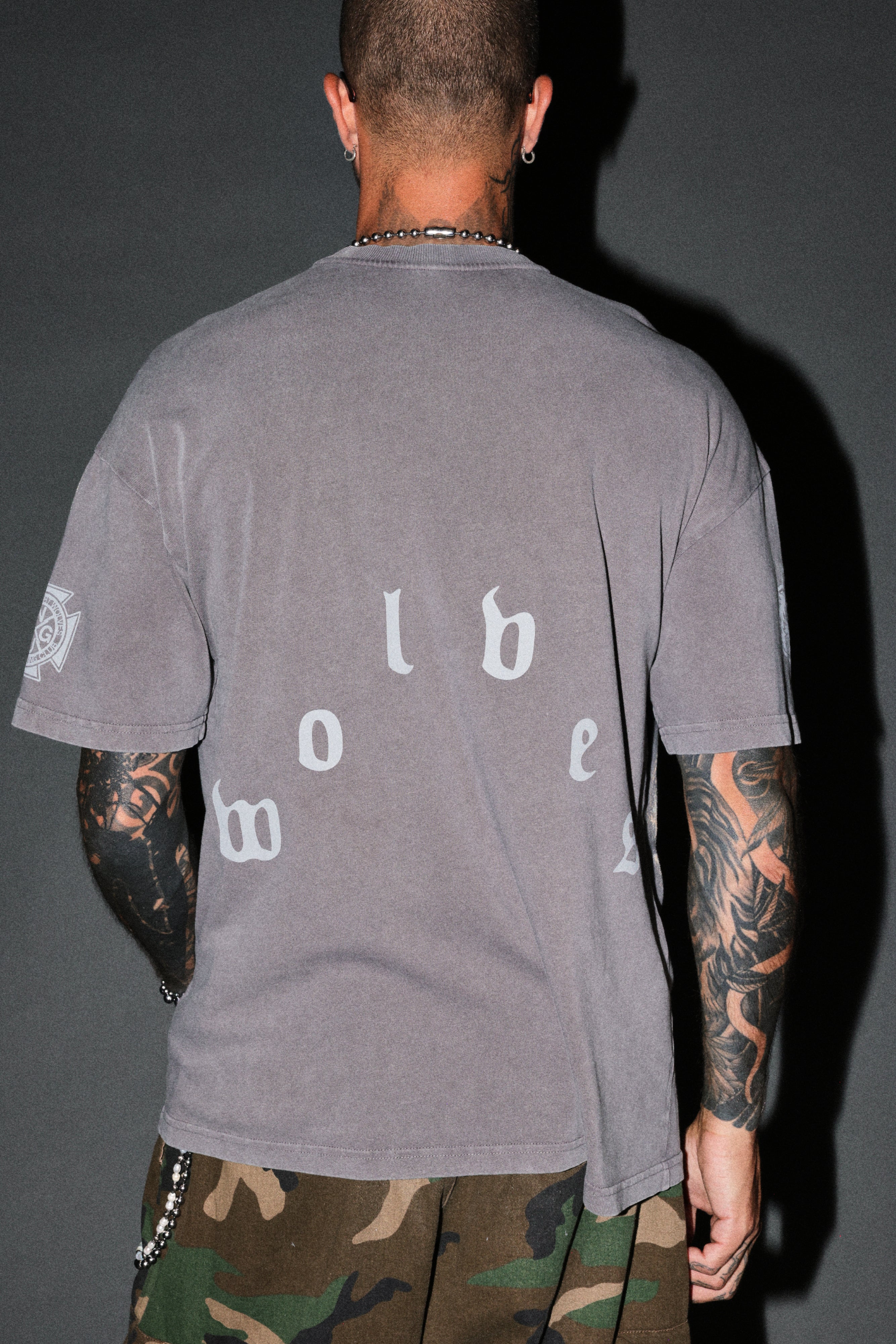 Scorpion Fire Premium Oversized Tee in Slate Gray