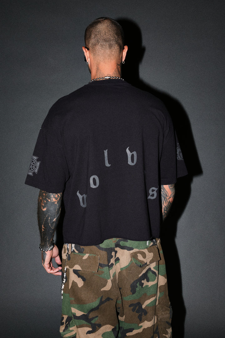 Sub-Zero Distressed Grunge Box Cut Tee V2 in Black