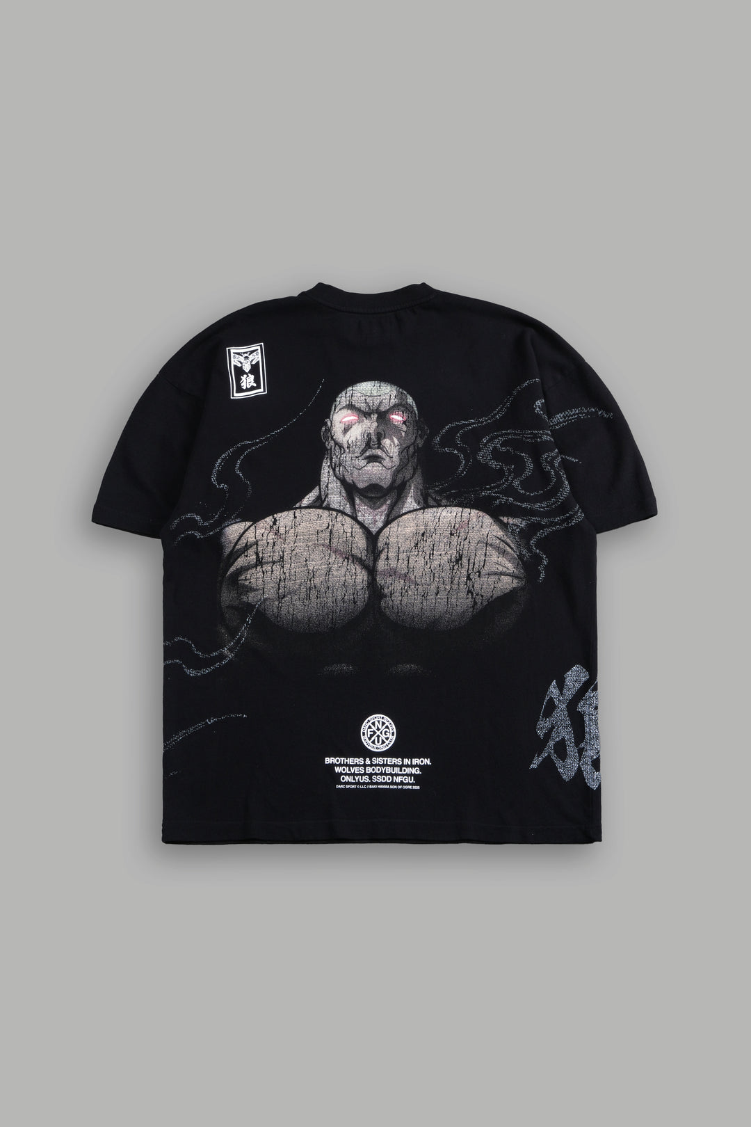 Jack Hanma "Side By Side" Series Premium Oversized Tee in Black