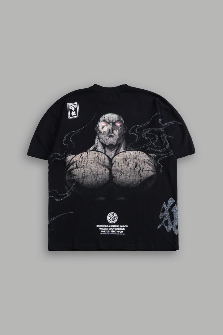 Jack Hanma "Side By Side" Series Premium Oversized Tee in Black