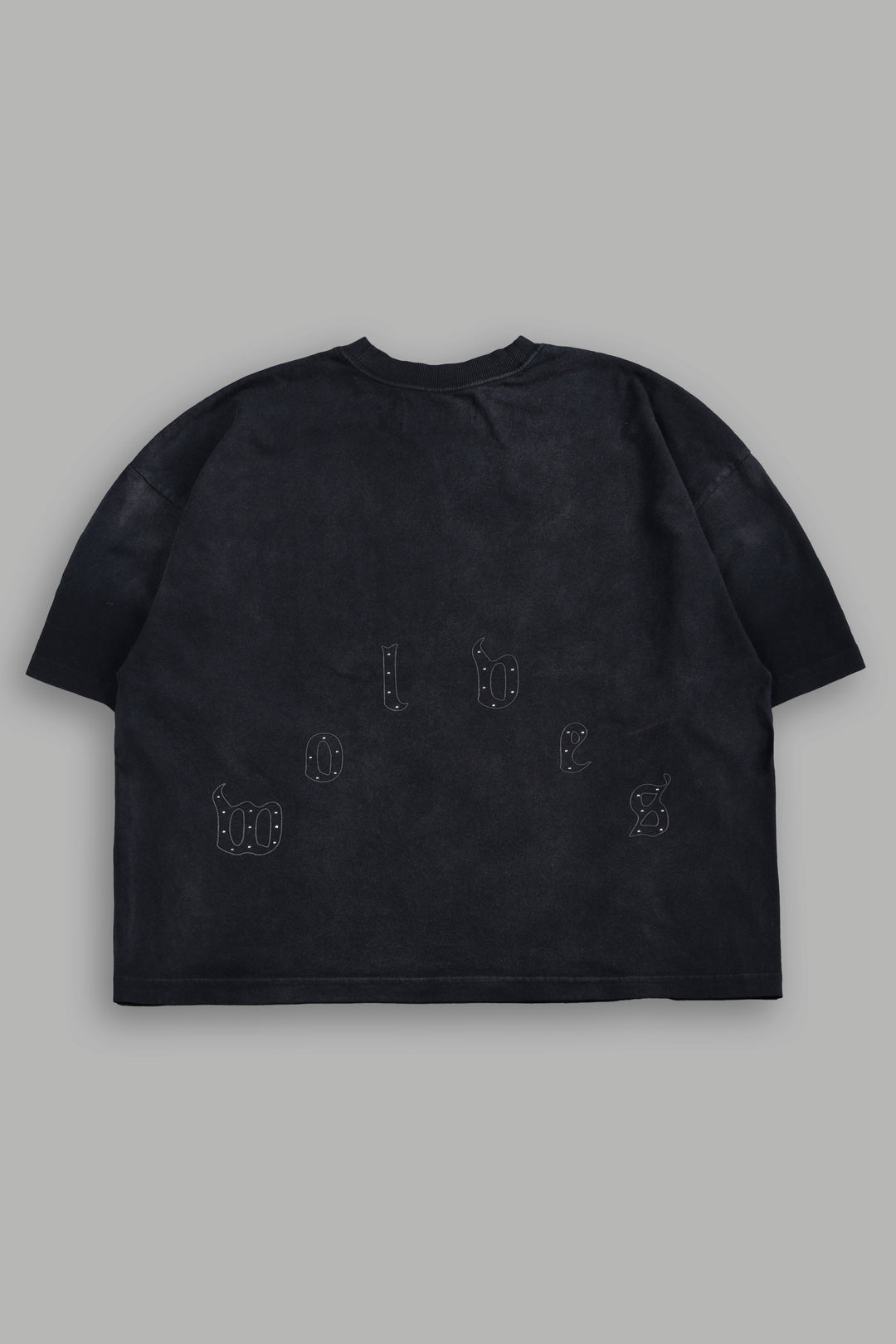 Our Crest Grunge Paul Box Cut Pocket Tee In Black Super Sun Fade