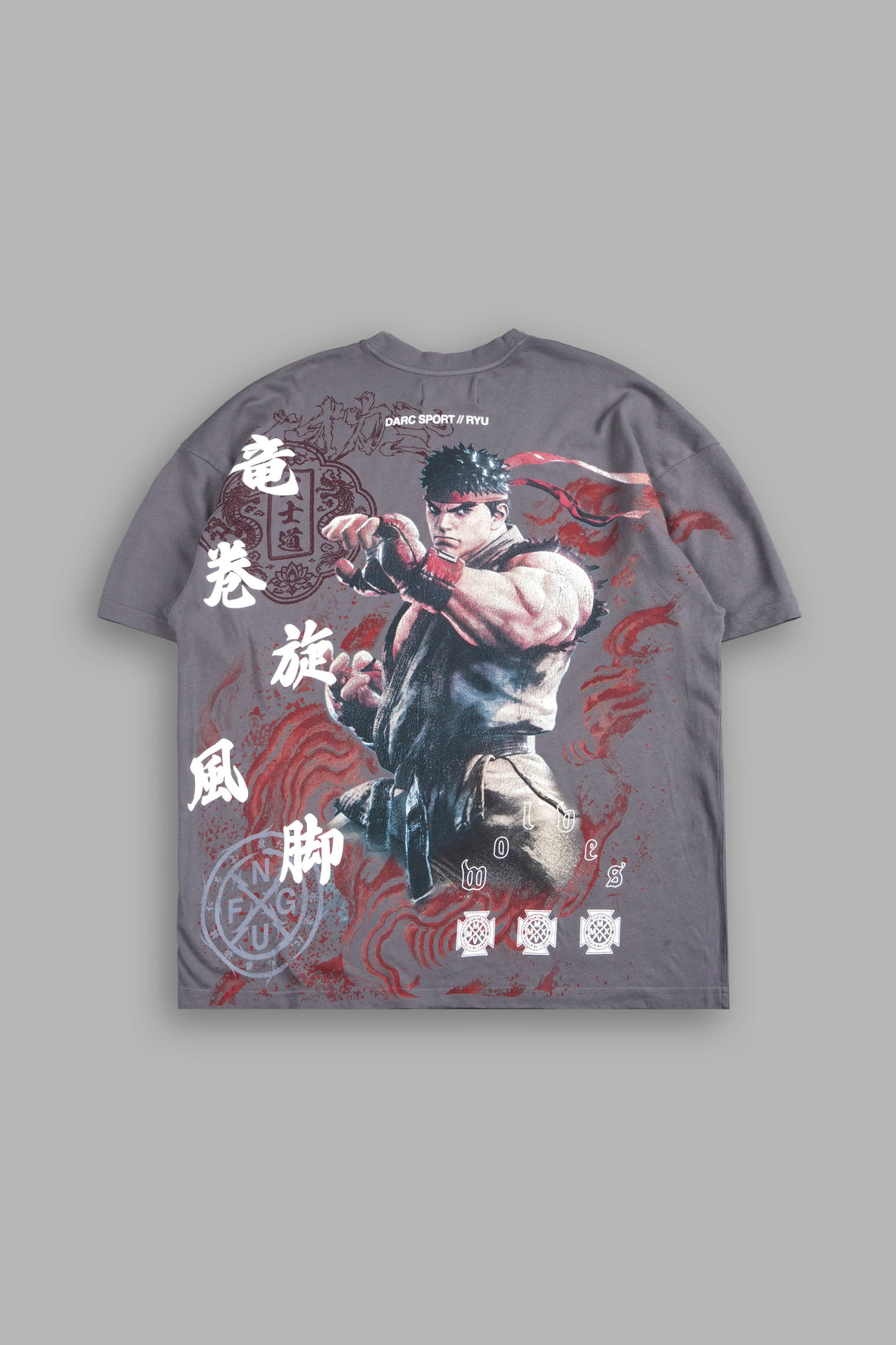 Dragon Rising Premium Oversized Tee In Slate Gray