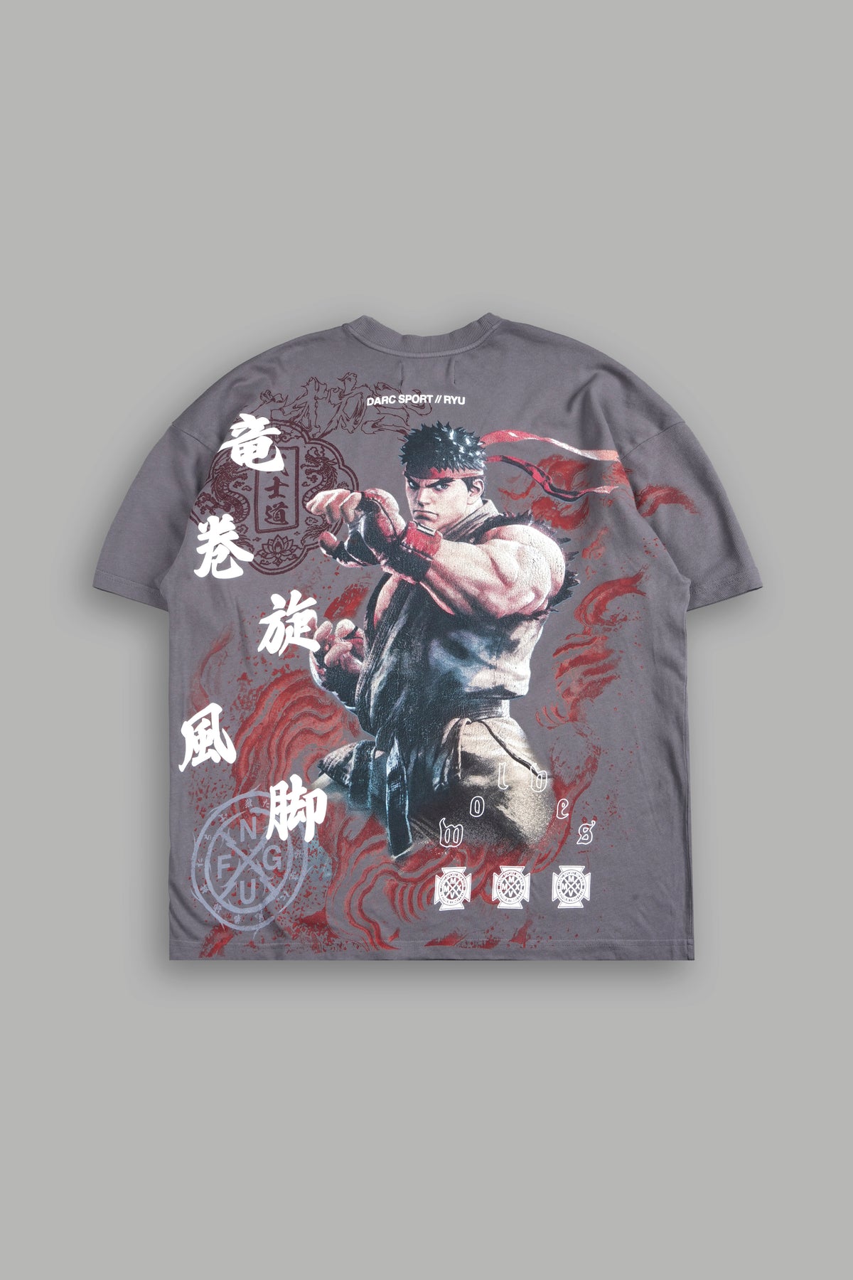 Dragon Rising Premium Oversized Tee In Slate Gray