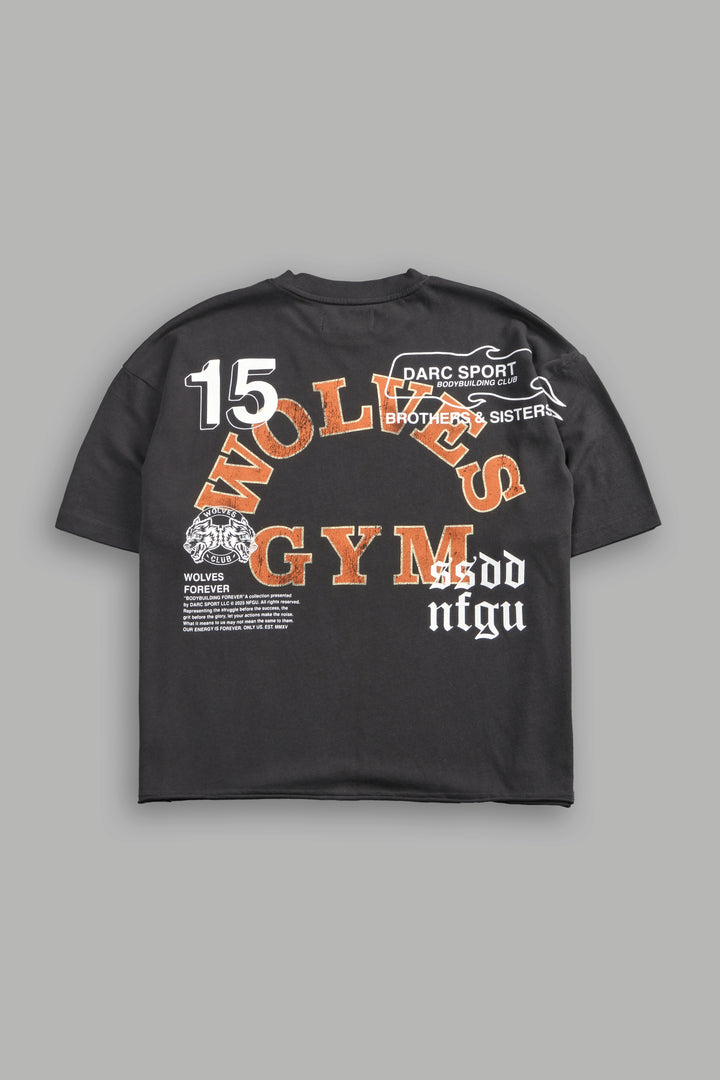 Wolves Gym V2 Premium Raw Hem "Box Cut" Tee in Wolf Gray
