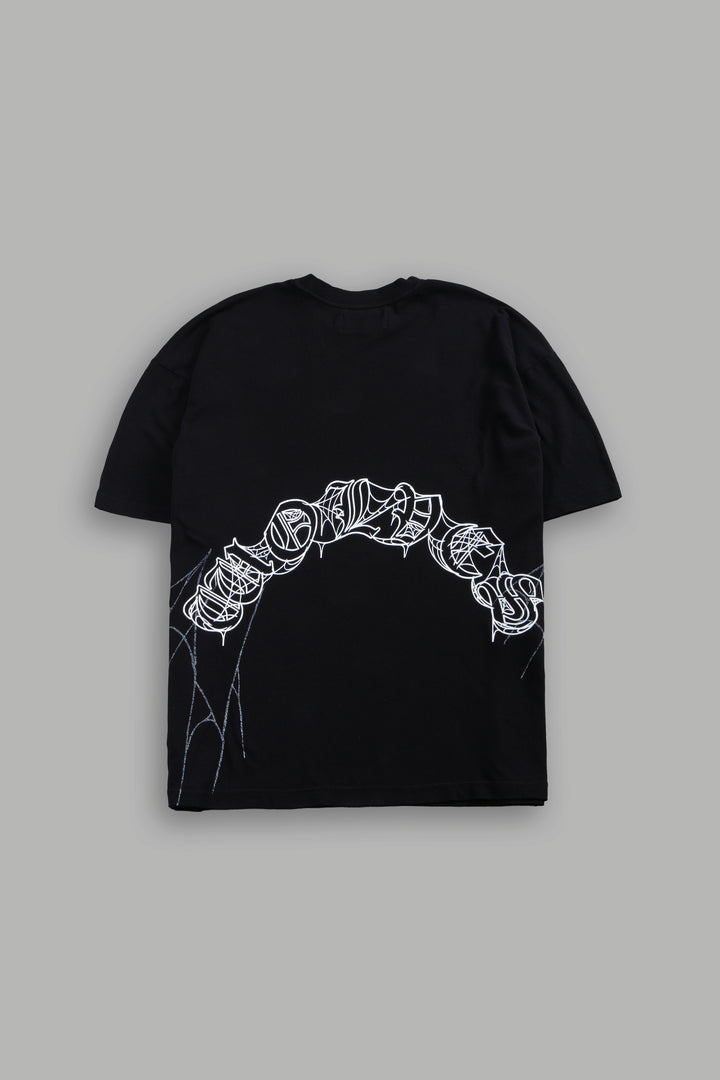 Web Of Darkness Premium Oversized Tee in Black