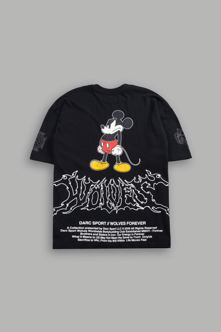 Mickey Wlvsfrvr Premium Oversized Tee in Black