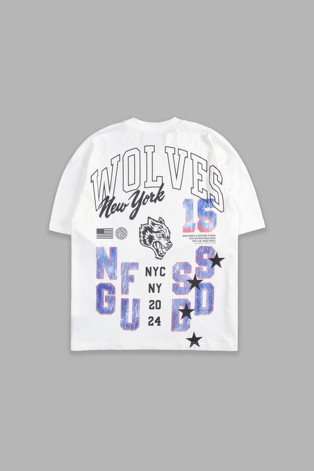 New York New York "Premium" Oversized Tee in Cream
