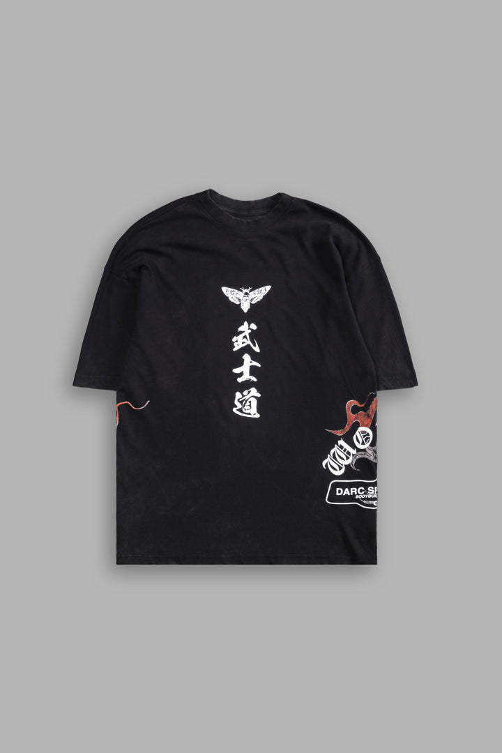 Oni Flames "Side By Side" Oversized Tee in Black