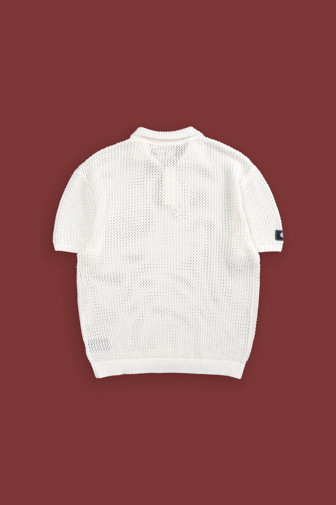 Wolf Patch Claude Knit Polo in Cream