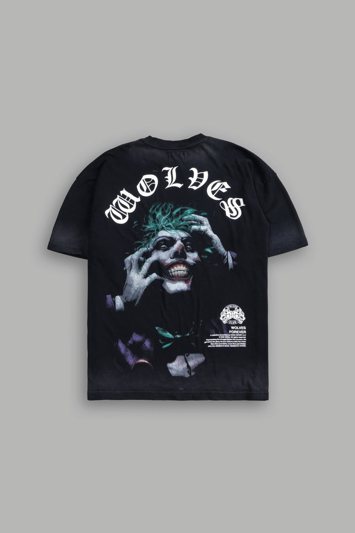The Last Laugh "Premium" Oversized Tee in Black Drift Wash
