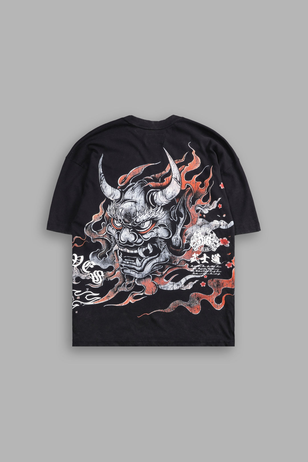 Oni Flames "Side By Side" Oversized Tee in Black