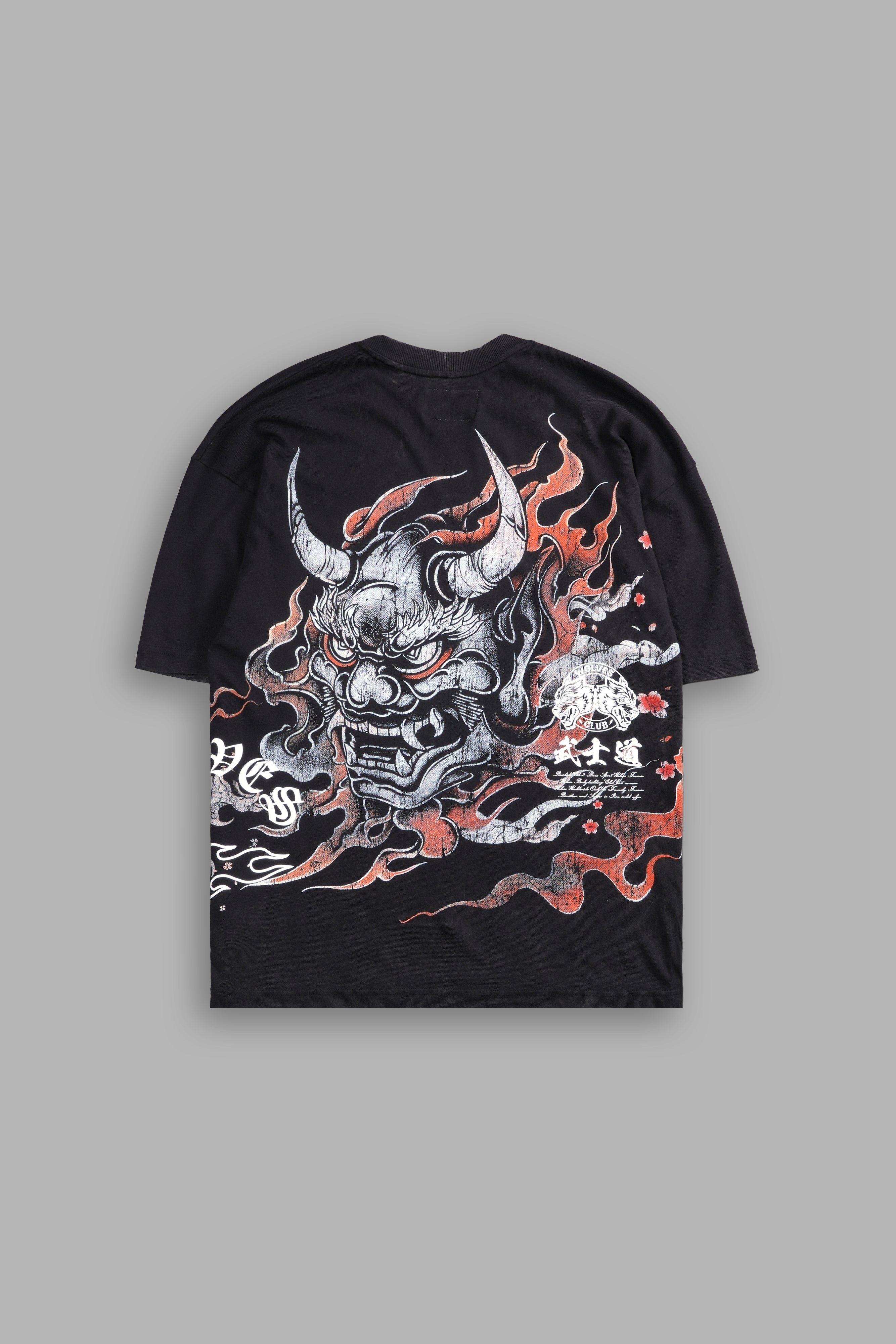 Oni Flames "Side By Side" Oversized Tee in Black