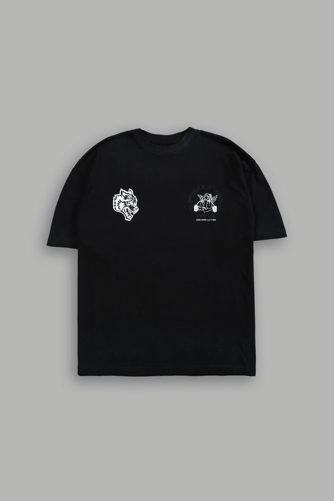 Powerhouse of the Cherub Unisex Premium Oversized Tee in Black Drift Wash