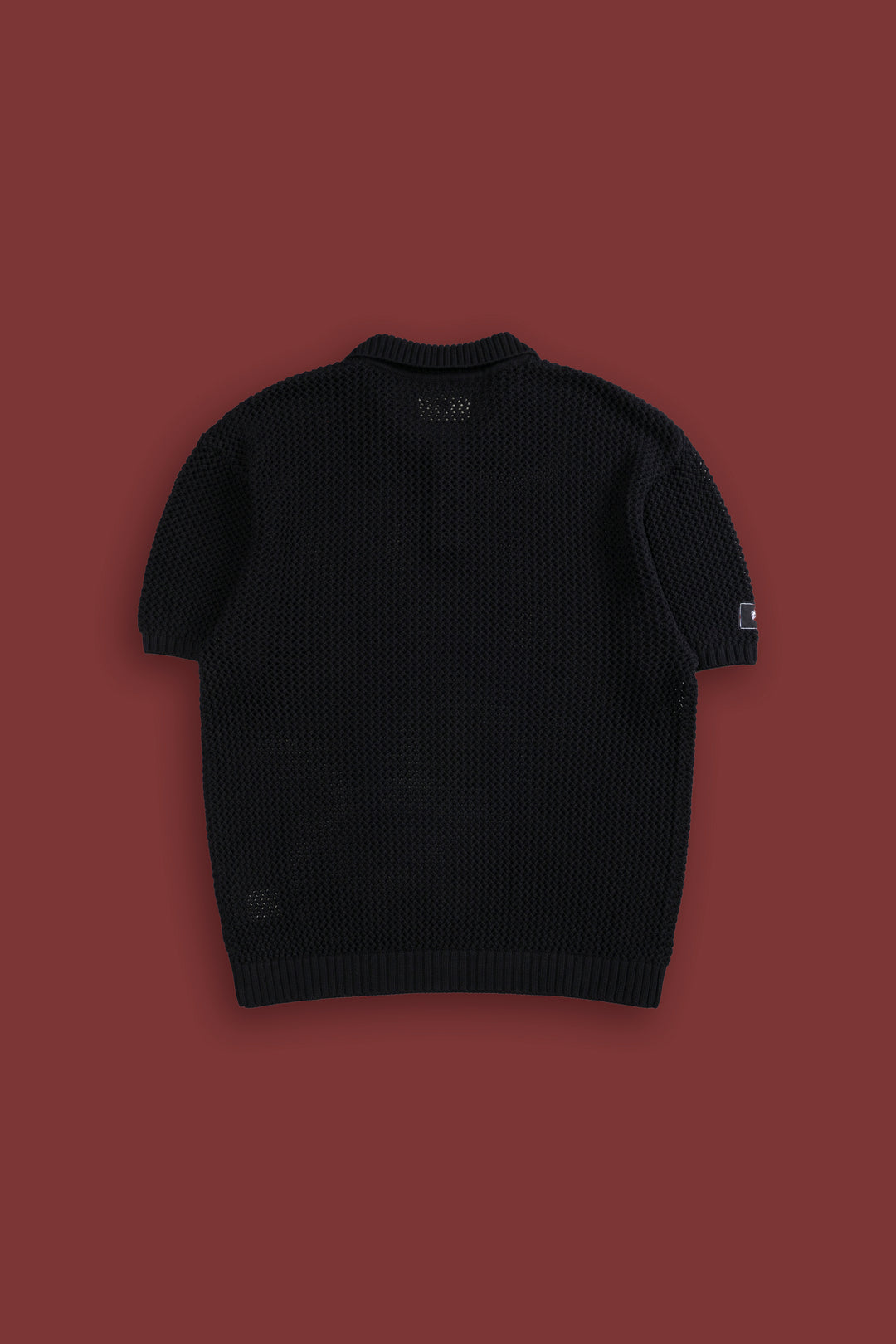 Wolf Patch Claude Knit Polo in Black