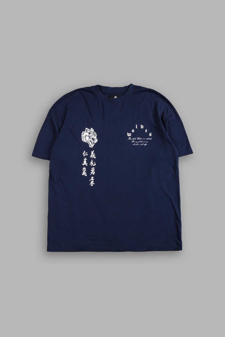The Warrior Code Premium Oversized Tee in Navy