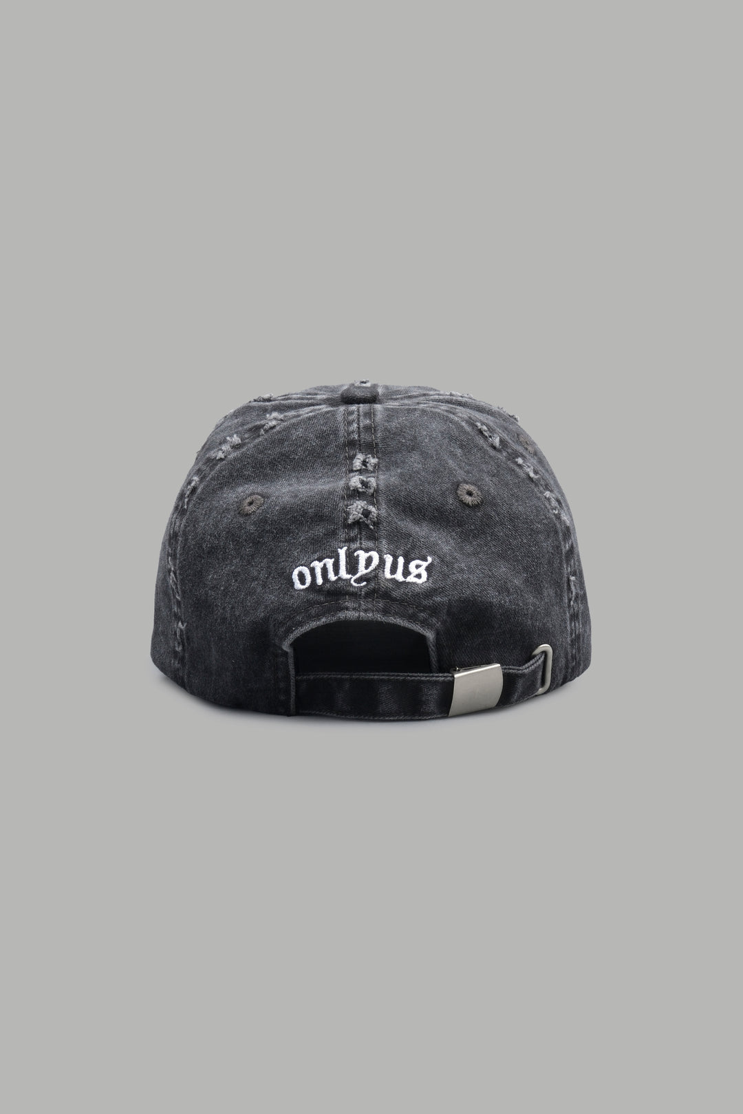 Wolf Head Distressed Dad Hat In Black
