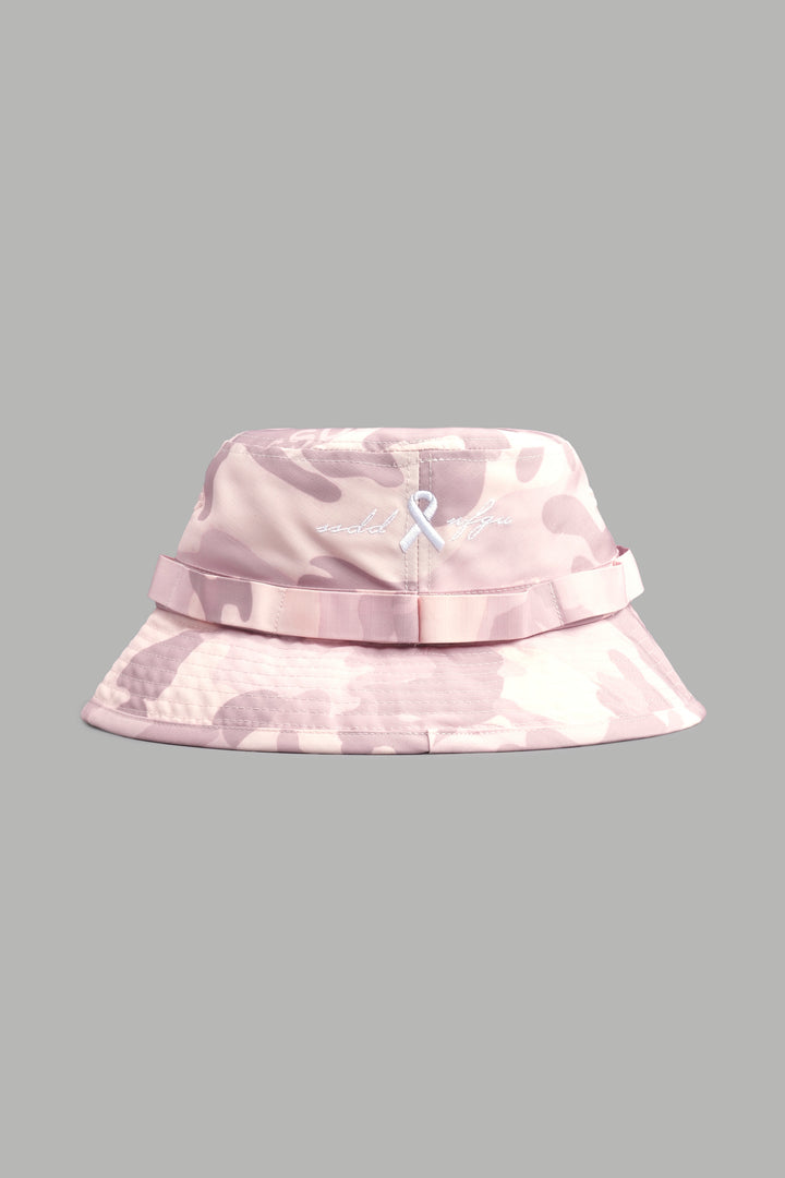 Fight Cancer Boonie Bucket Hat In Blush Vintage Woodland Camo