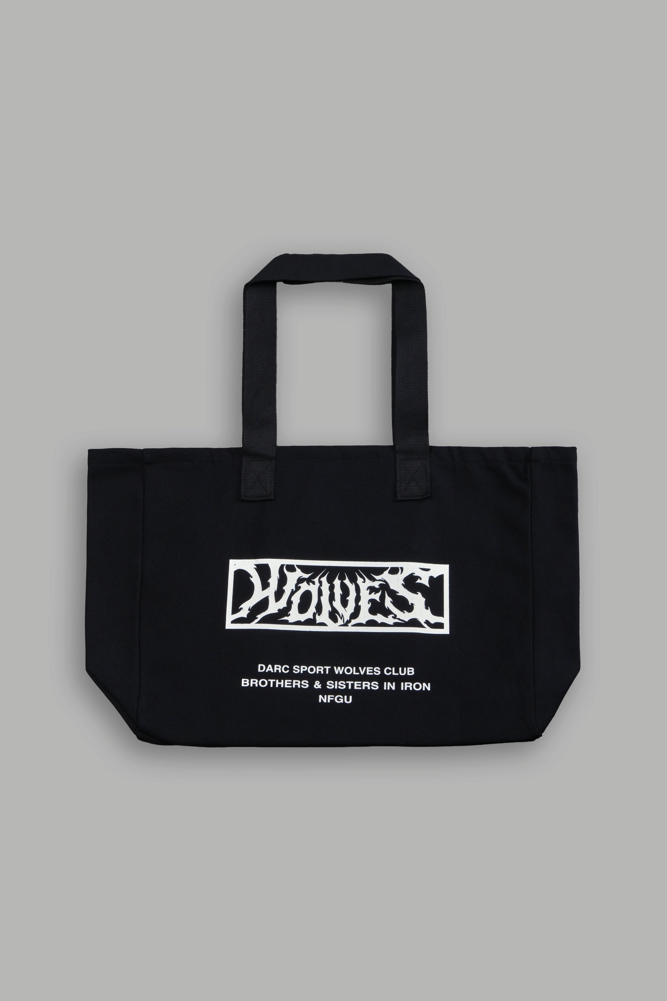 Shielded Heart Canvas Tote Bag in Black