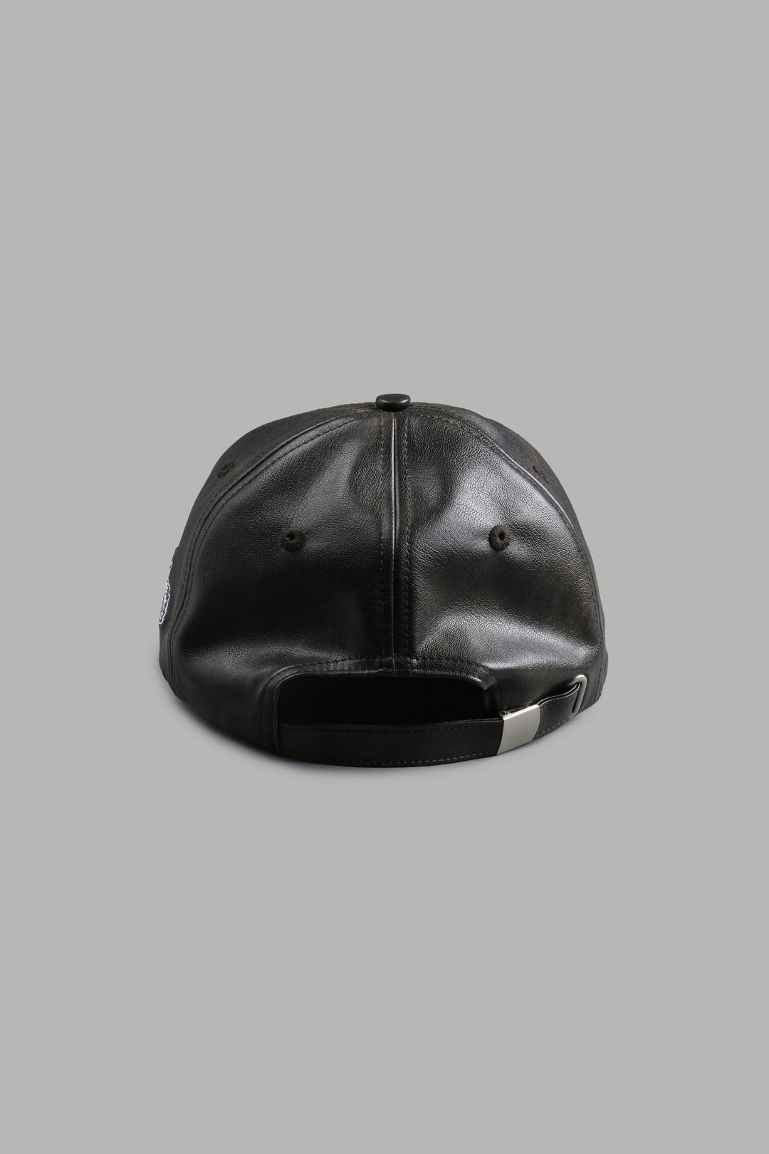 Midnight Wolves Faux Leather Dad Hat in Black