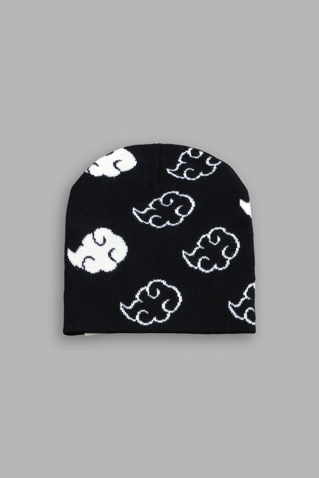 Wolf Clouds Cap Beanie in Black/White