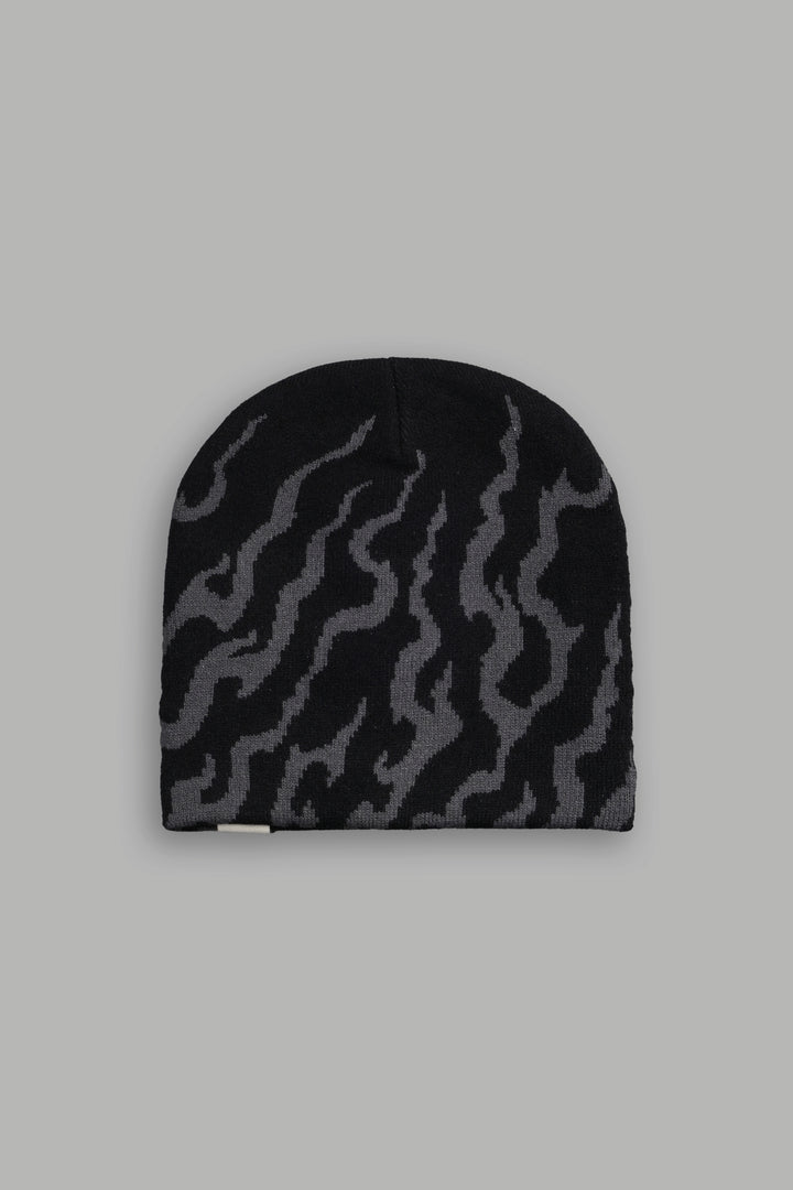 Iron Cross Cap Beanie in Black