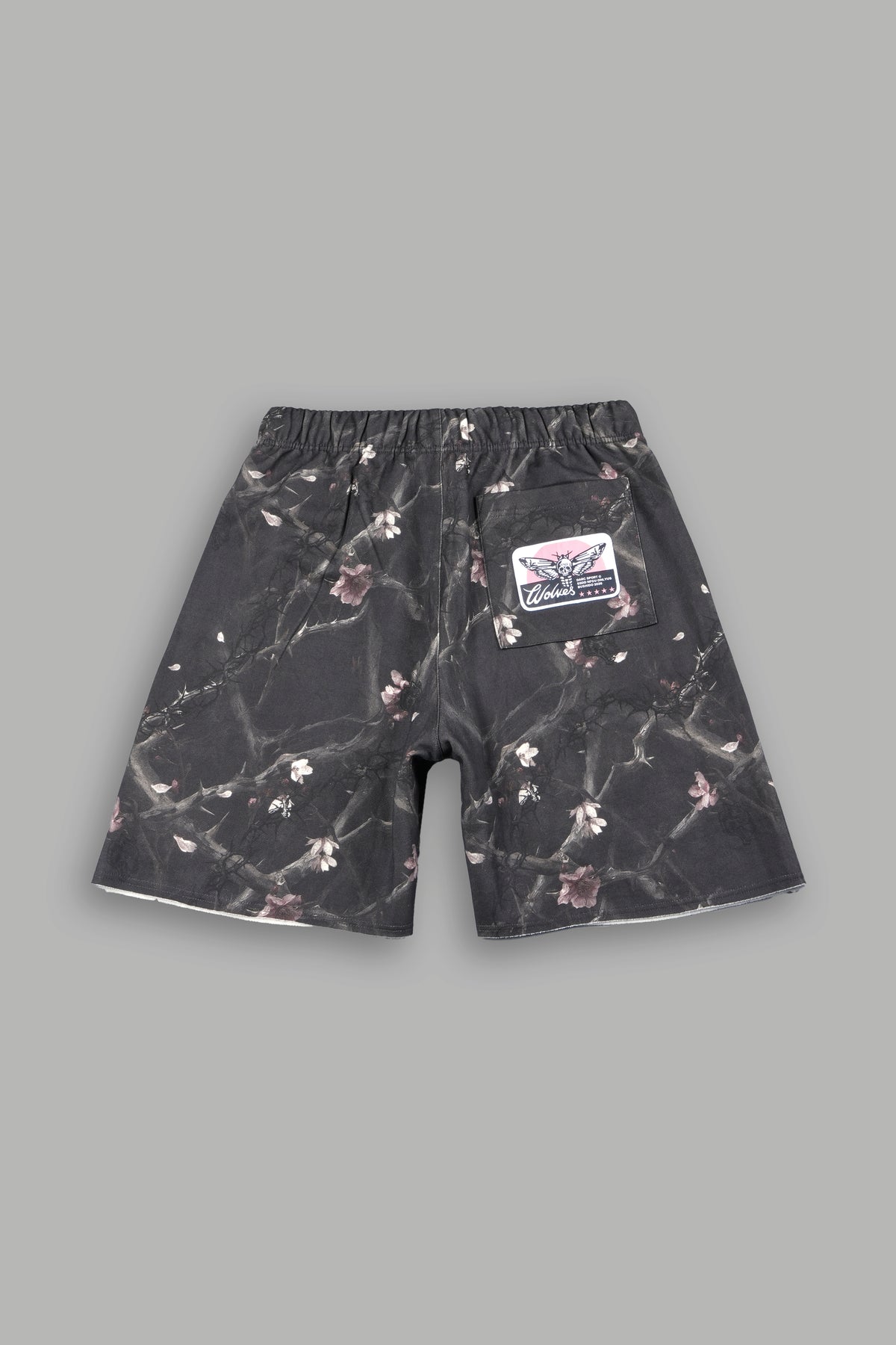 Midnight Bloom Raw Hem Oversized Post Lounge Sweat Shorts In All Of Us Camo