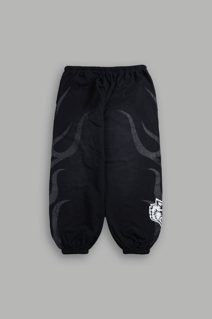 Chopper Inferno Lounger Sweat Pants in Black Sun Fade