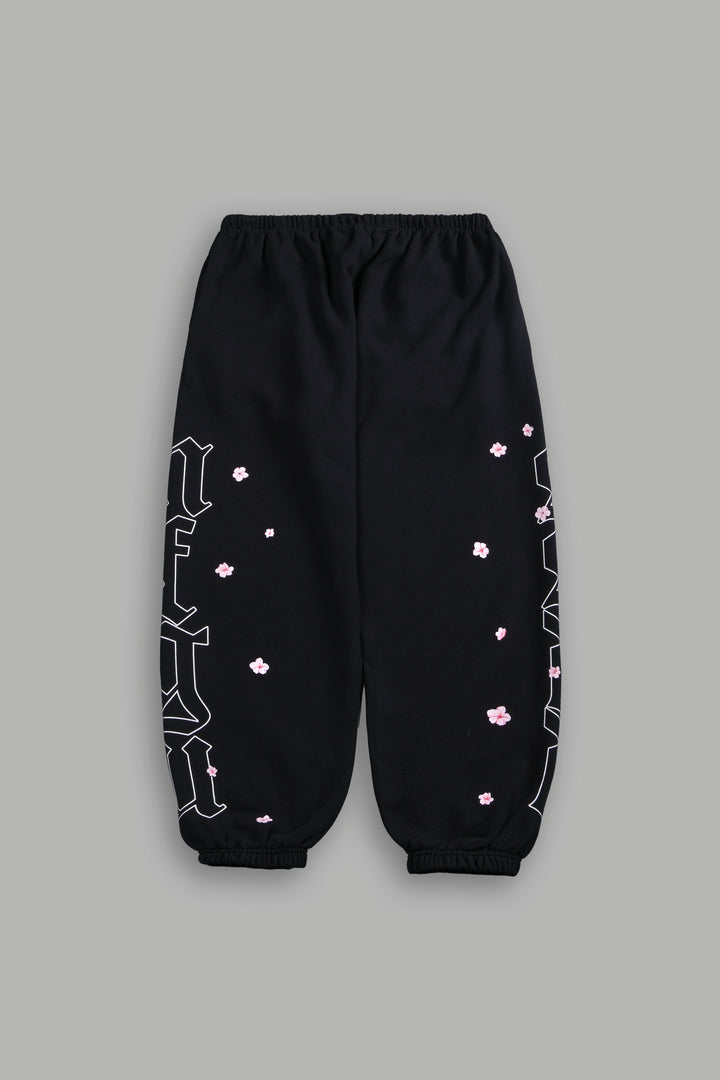 Blossom Mantra Unisex Lounger Sweat Pants in Black