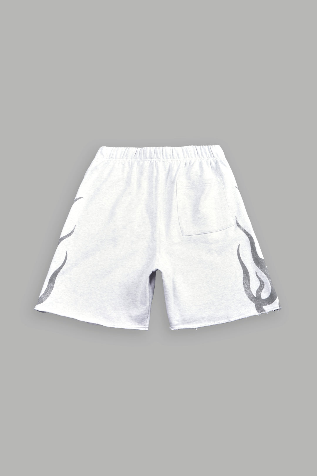 Fight Or Flight Grunge Oversized Raw Hem Post Lounge Sweat Shorts in Super Light Athletic Gray