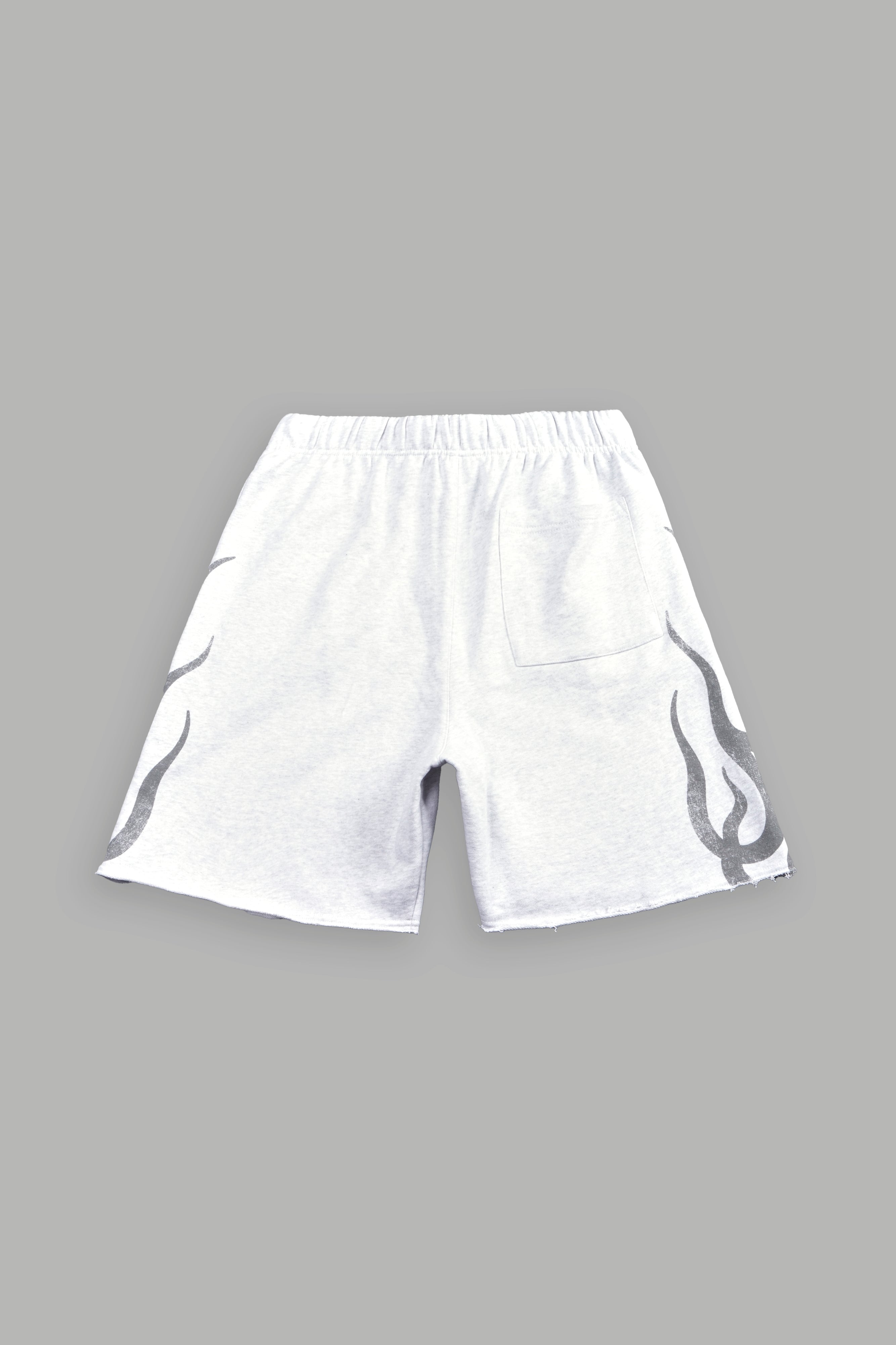 Fight Or Flight Grunge Oversized Raw Hem Post Lounge Sweat Shorts in Super Light Athletic Gray