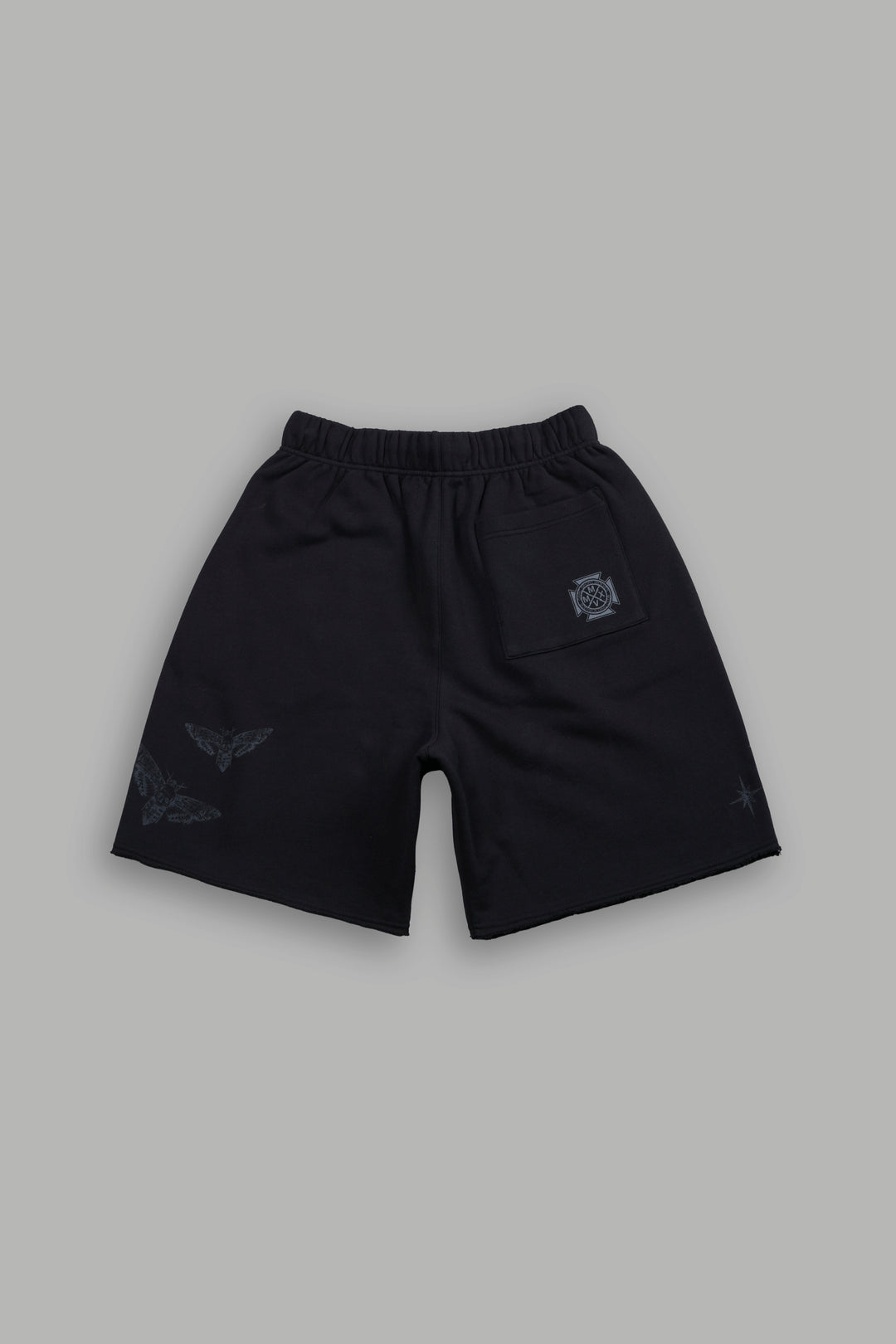 Homage To La Raw Hem Oversized Post Lounge Sweat Shorts in Black