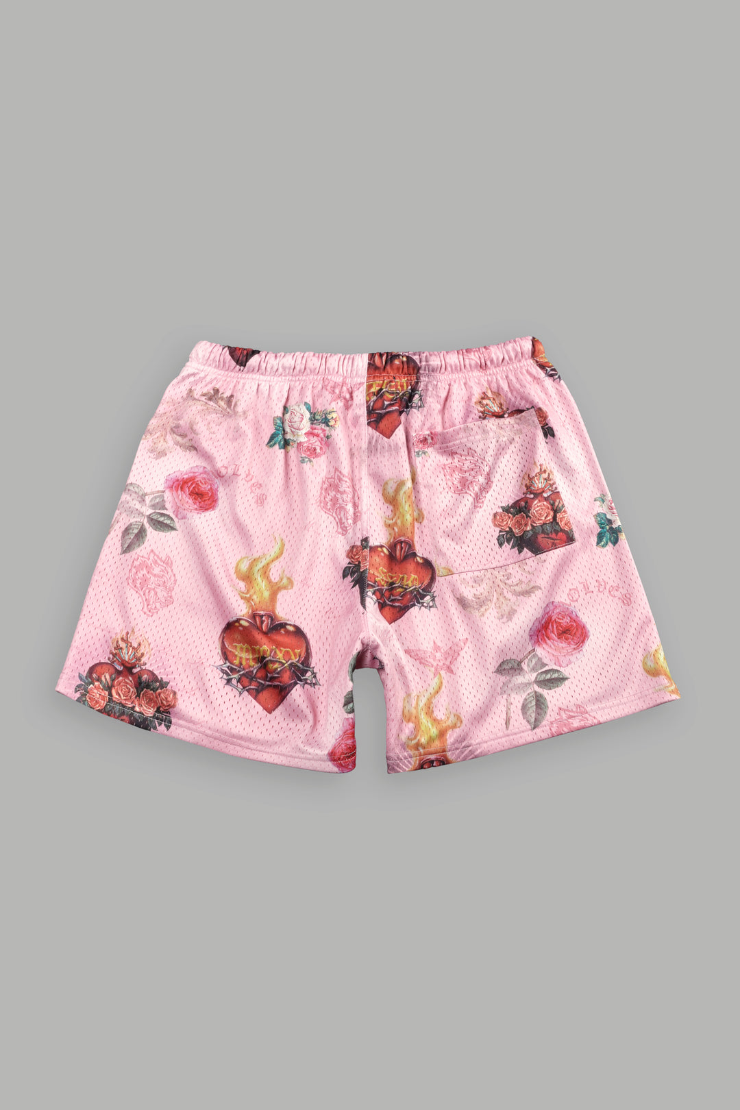 Sacred Path Mesh Shorts in Corazon de Devocion