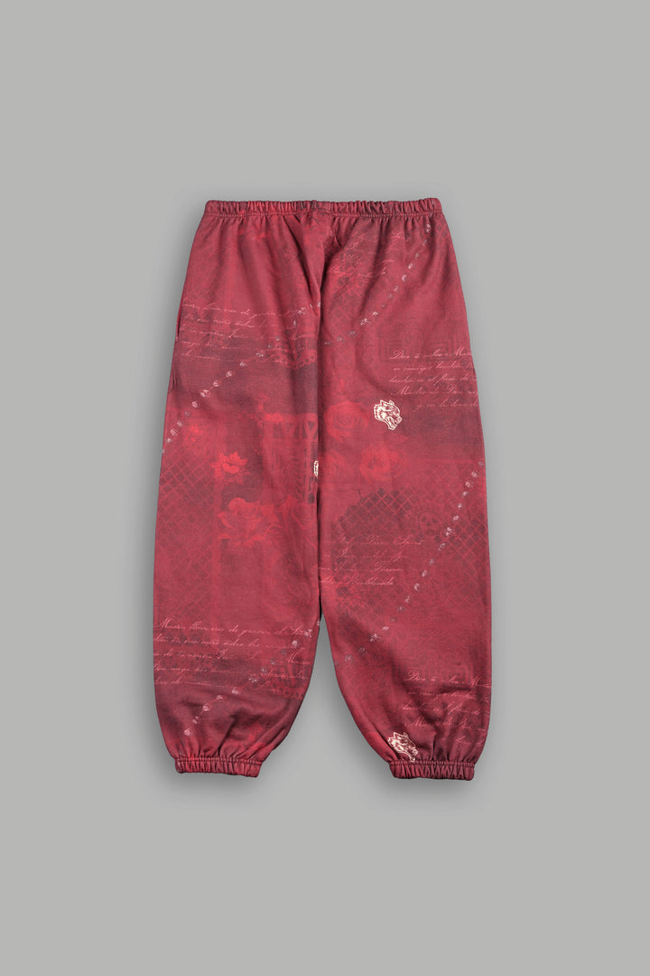 Wolves Pyramid Lightweight Lounger Sweat Pants In Rosas De Sangre