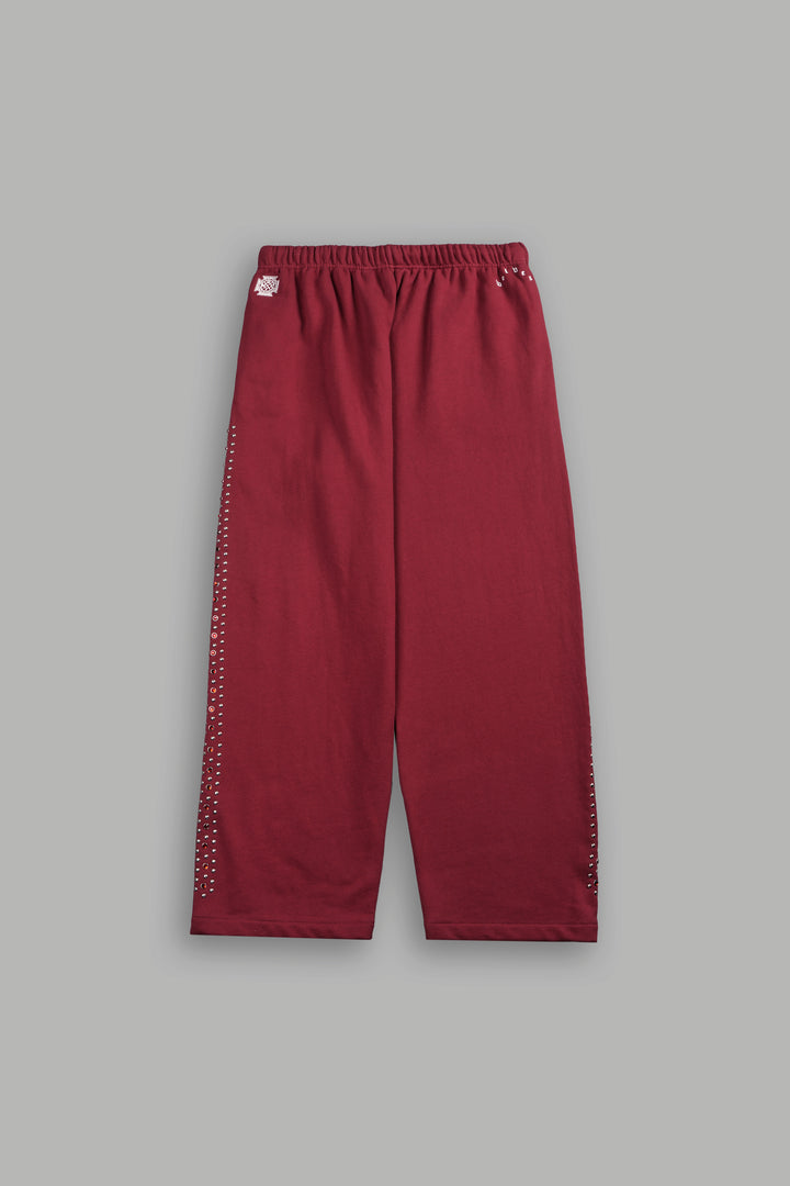 Stud Muerto Baggier Bigelow Sweat Pants In Cherry Red