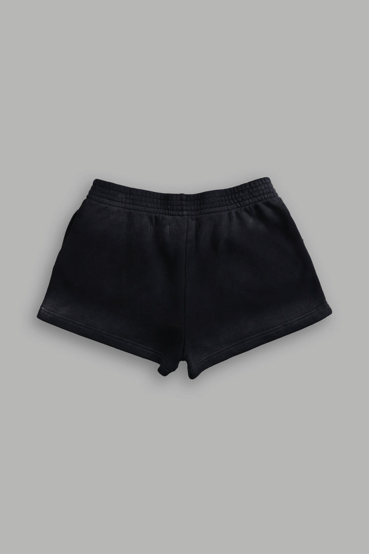 Finite Flame Ellie Sweat Shorts in Black Drift Wash