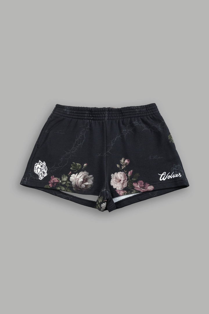 Rose Thorn Ellie Sweat Shorts in Black Rose Thorn
