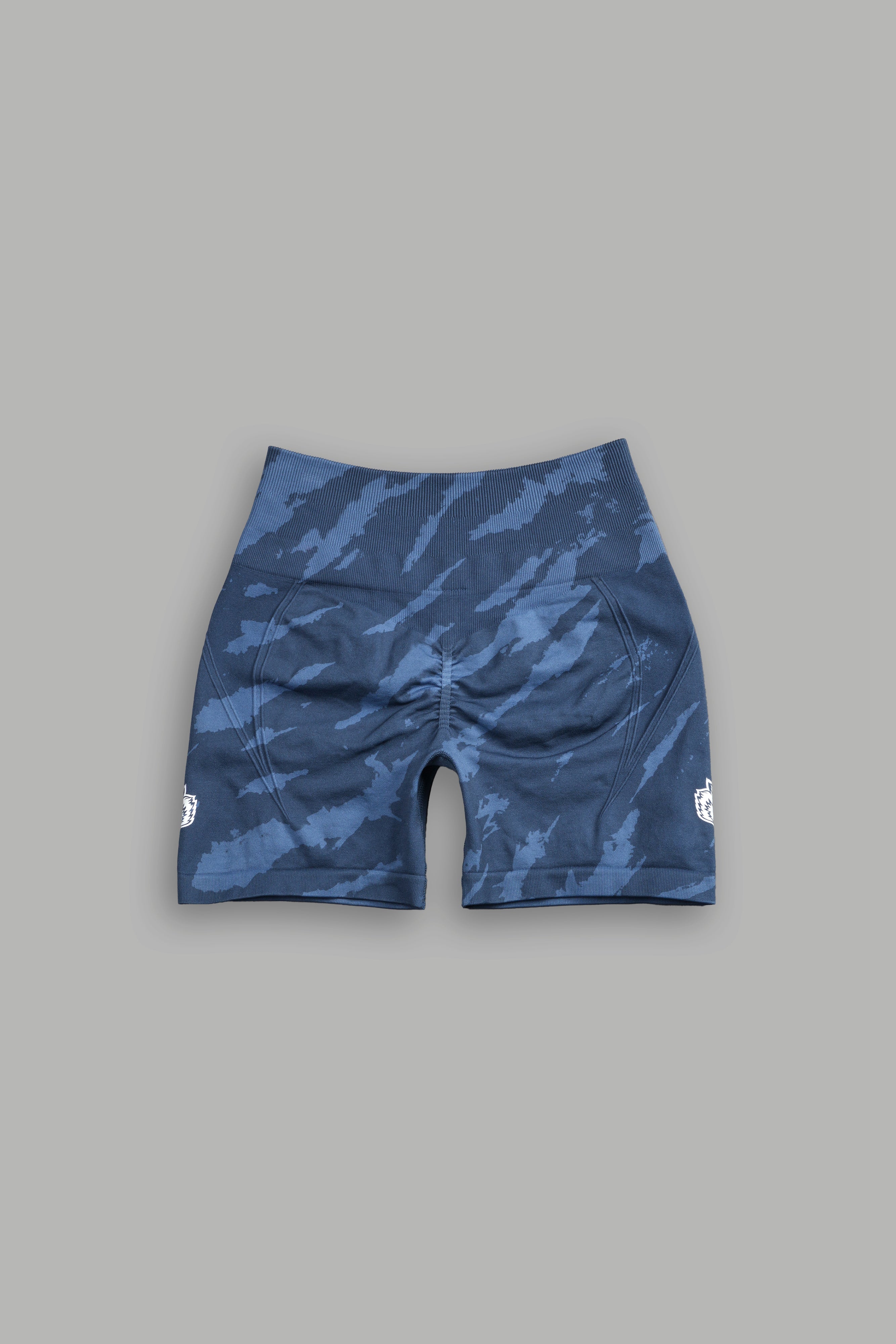 Dual Wolf Everson Seamless "Huxley" Shorts in Ocean Blue Native Camo
