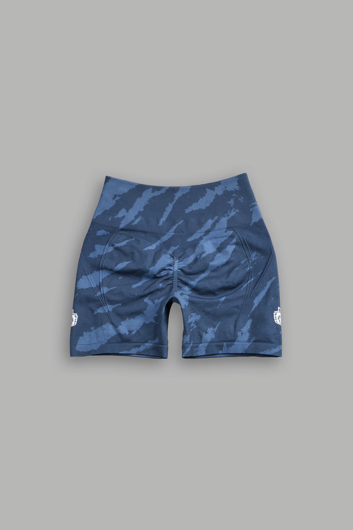 Dual Wolf Everson Seamless "Huxley" Shorts in Ocean Blue Native Camo